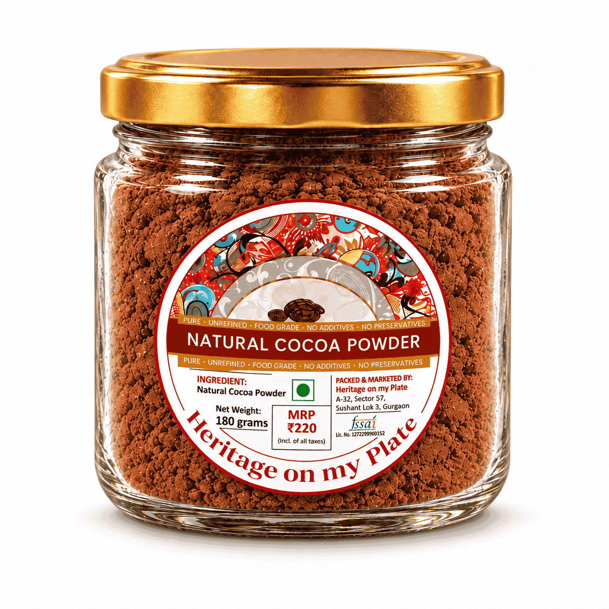 Natural Cocoa Powder Jar Label
