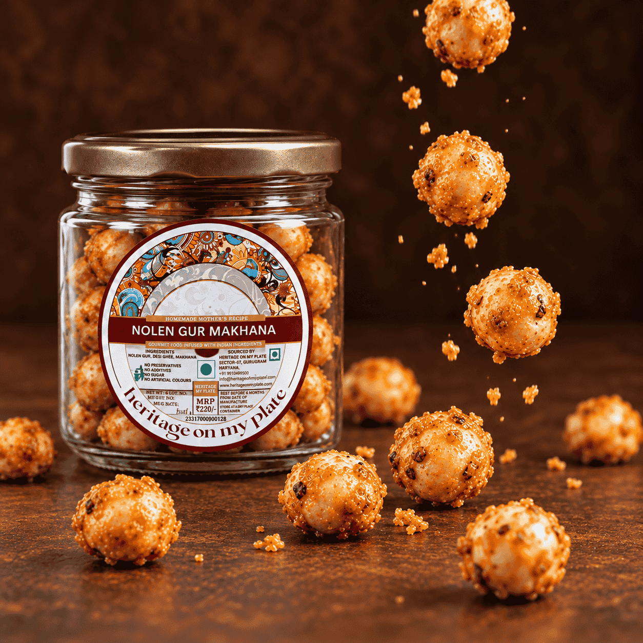 Nolen Gur Makhana (Date Palm Jaggery Fox Nuts) - Image 2