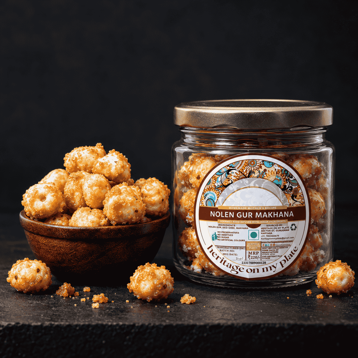 Nolen Gur Makhana (Date Palm Jaggery Fox Nuts) - Image 4