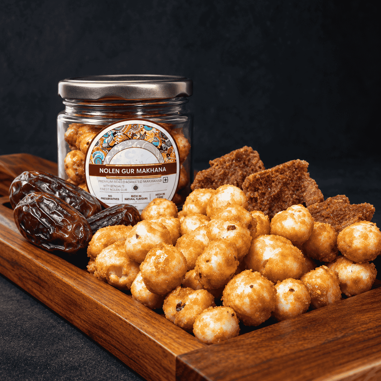 Nolen Gur Makhana (Date Palm Jaggery Fox Nuts) - Image 3